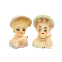 Load image into Gallery viewer, Vintage 1960s Inarco Small Lady Head Vases
