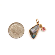 Carica l'immagine nel visualizzatore di Gallery, 14k Australian Boulder Opal Pink Tourmaline Pendant
