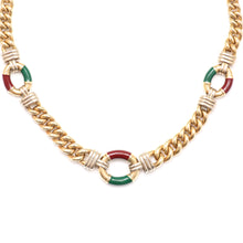 Load image into Gallery viewer, 14k Italian Enamel Curb Chain Necklace

