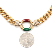 Load image into Gallery viewer, 14k Italian Enamel Curb Chain Necklace
