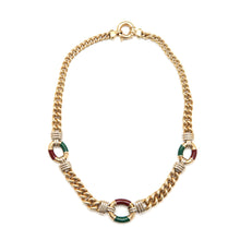 Load image into Gallery viewer, 14k Italian Enamel Curb Chain Necklace
