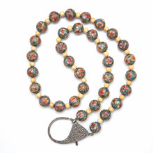 Charger l'image dans la galerie, Diamond Champleve Beaded Necklace
