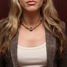 Load image into Gallery viewer, 14k Italian Enamel Curb Chain Necklace
