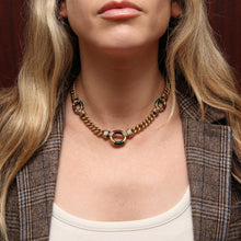 Load image into Gallery viewer, 14k Italian Enamel Curb Chain Necklace
