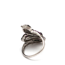 Load image into Gallery viewer, Pavé Diamond Ruby Snake Ring

