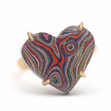 画像をギャラリービューアに読み込む, 14k Fordite Heart Ring
