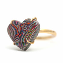 画像をギャラリービューアに読み込む, 14k Fordite Heart Ring
