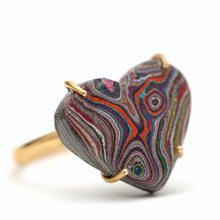 画像をギャラリービューアに読み込む, 14k Fordite Heart Ring
