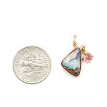 Load image into Gallery viewer, 14k Australian Boulder Opal Pink Tourmaline Pendant
