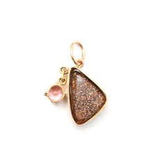 Load image into Gallery viewer, 14k Australian Boulder Opal Pink Tourmaline Pendant
