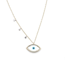 Laden Sie das Bild in den Galerie-Viewer, 14k Diamond Evil Eye Necklace
