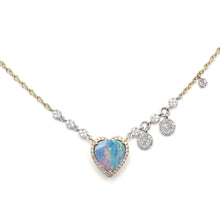 Laden Sie das Bild in den Galerie-Viewer, 14k Diamond Opal Heart Necklace L
