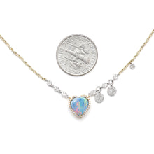 Laden Sie das Bild in den Galerie-Viewer, 14k Diamond Opal Heart Necklace L
