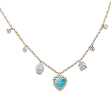 Laden Sie das Bild in den Galerie-Viewer, 14k Diamond Opal Heart Necklace S
