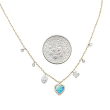 Laden Sie das Bild in den Galerie-Viewer, 14k Diamond Opal Heart Necklace S

