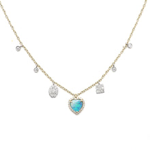 Laden Sie das Bild in den Galerie-Viewer, 14k Diamond Opal Heart Necklace S
