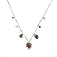 Laden Sie das Bild in den Galerie-Viewer, 14k Diamond Opal Heart Necklace S
