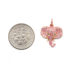 Laden Sie das Bild in den Galerie-Viewer, 14k Pink Sapphire Elephant Charm
