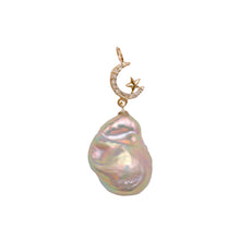 將圖片載入圖庫檢視器 14k Diamond Celestial Rainbow Pearl Pendant
