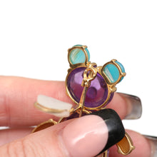 画像をギャラリービューアに読み込む, 18k Amethyst Gem Bear Earrings
