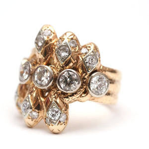 14k Medusa Diamond Snake Ring
