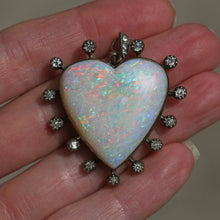 Load image into Gallery viewer, 18k Diamond Opal Heart Pendant
