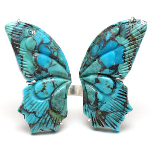 Giant Turquoise Butterfly Cuff Ring