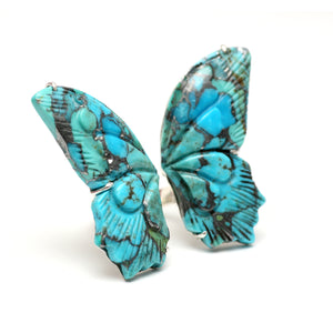 Giant Turquoise Butterfly Cuff Ring