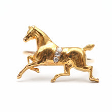Load image into Gallery viewer, 14k Diamond Horse Stick Pin Ring
