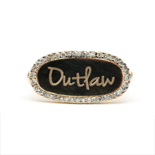 將圖片載入圖庫檢視器 14k Diamond &quot;Outlaw&quot; Signet Ring
