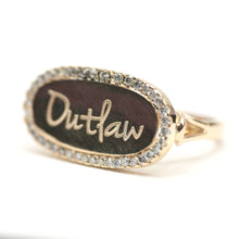 Load image into Gallery viewer, 14k Diamond &quot;Outlaw&quot; Signet Ring
