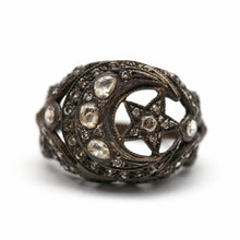 Load image into Gallery viewer, Silver Rose Cut Diamond Unisex Celestial Ring

