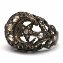 Load image into Gallery viewer, Silver Rose Cut Diamond Unisex Celestial Ring
