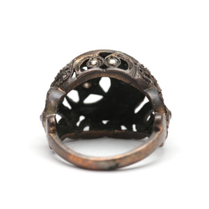 Silver Rose Cut Diamond Unisex Celestial Ring