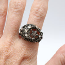 Load image into Gallery viewer, Silver Rose Cut Diamond Unisex Celestial Ring
