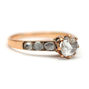 15k Rose Cut Diamond Engagement Ring