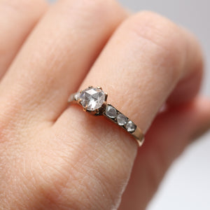 15k Rose Cut Diamond Engagement Ring