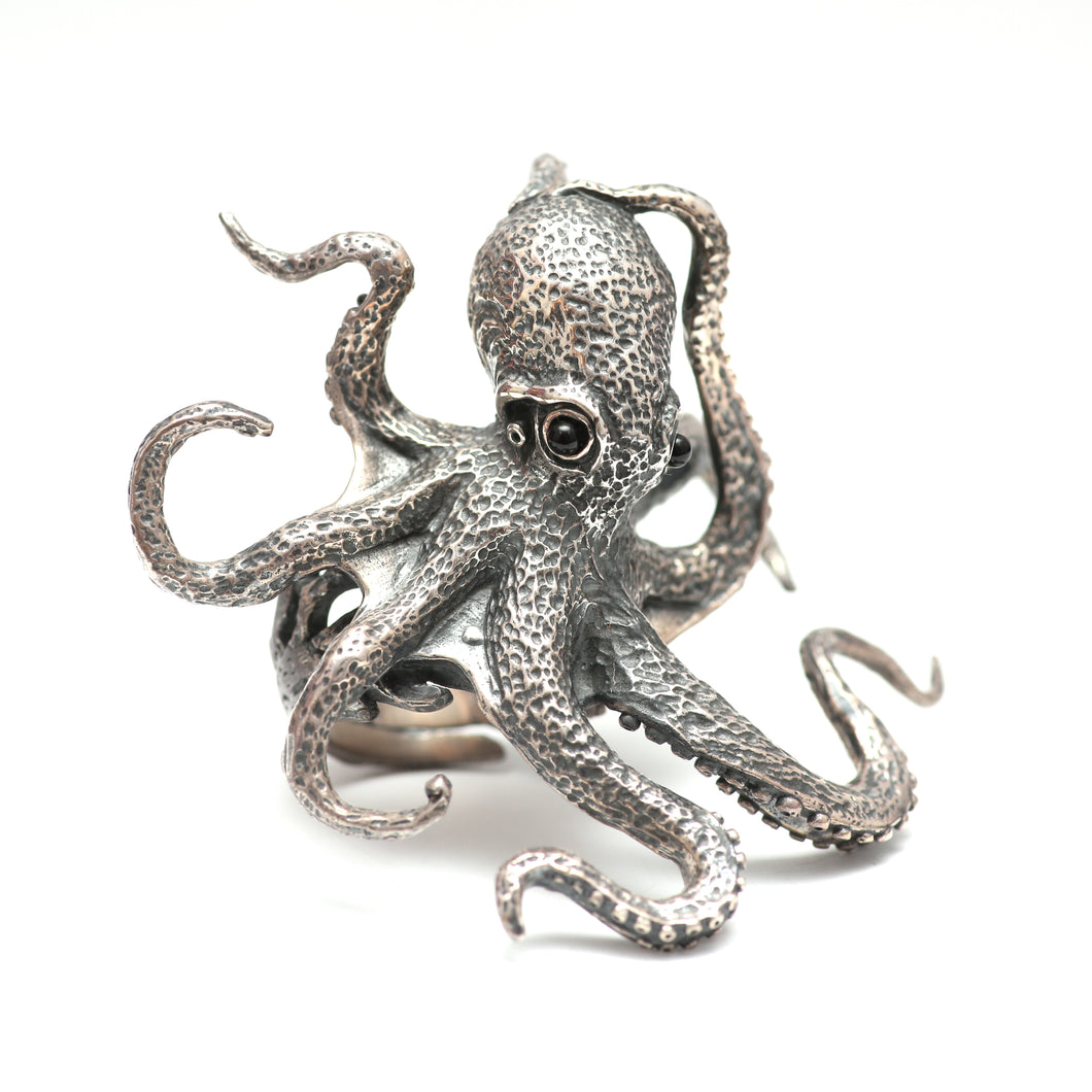 Giant Sterling Silver Octopus Ring