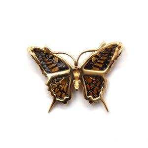 14k Amber Butterfly Pendant