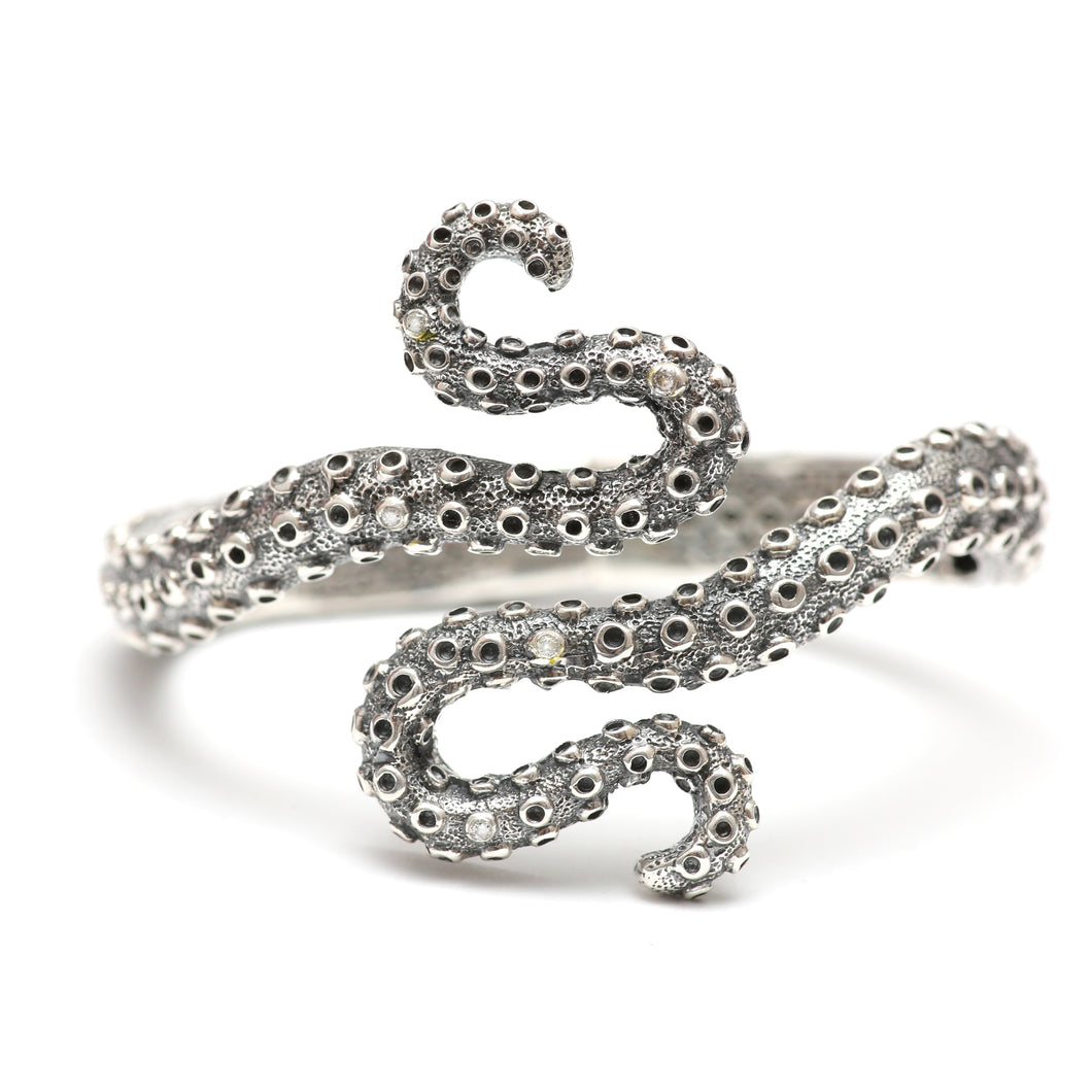 Sterling Diamond Tentacle Bracelet