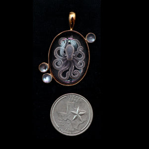14k Octopus Intaglio Pendant