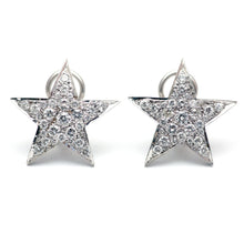 Load image into Gallery viewer, 14k White Gold 2ct Diamond Star Earrings
