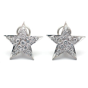 14k White Gold 2ct Diamond Star Earrings