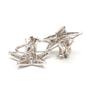 14k White Gold 2ct Diamond Star Earrings
