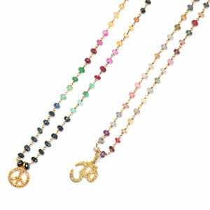 Diamond Multi-gem (Inner) Peace Necklaces