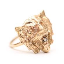 將圖片載入圖庫檢視器 14k Diamond Lion Ring
