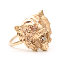 Load image into Gallery viewer, 14k Diamond Lion Ring
