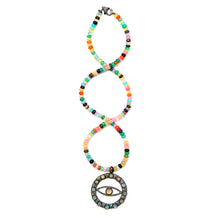 Load image into Gallery viewer, Opal Diamond Evil Eye Necklace
