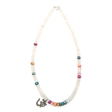 Load image into Gallery viewer, Diamond Moonstone Om Necklace
