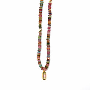 14k Tourmaline Heishi Necklace